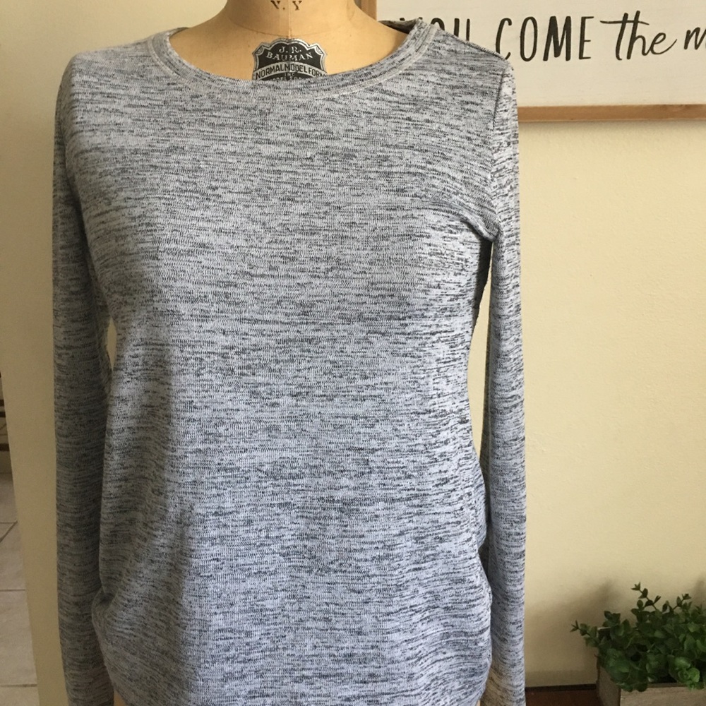 Gray Long Sleeved Workout Top